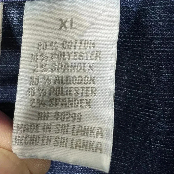 Vintage Erika Womens XL Stretch Fit Denim Jean Jacket Coat  Button Up 4 Pocket - Picture 13 of 16